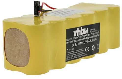 vhbw Akku kompatibel mit Dibea X580, X500, KK8, X600 Saugroboter (1800 mAh, 14,4 V, NiMH)