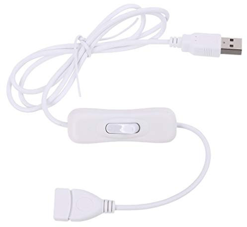 HYROOY Cable de datos de extensión USB 2.0 macho a hembra de 100 cm con encendido/ajuste para ventilador USB LED, cargador de ventilador portátil, lámpara de escritorio de plástico