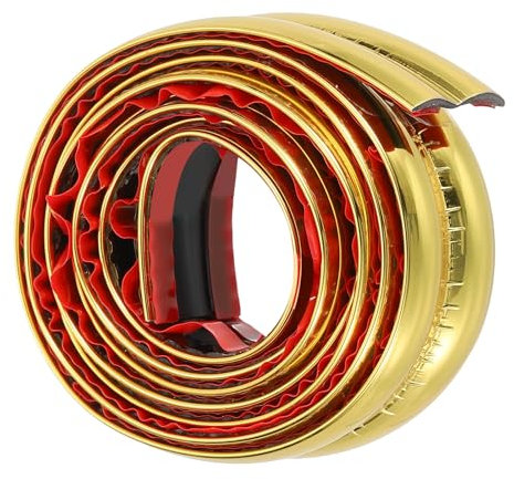 QUARKZMAN Guarnizione per Muro, 3Ft x 0.8 Pollici Angoli in PVC e Striscia di Silicone per Bordi Tavolo Cornice Porta Battiscopa per Piastrelle e Spazi tra Muri Decorazione Casa Oro