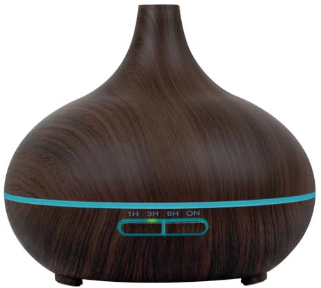 Ambiano Aroma Diffuser 300ml - Ultraschall-Luftbefeuchter mit 14 Farben LED-Licht & Timer, Aromatherapie, Duftlampe für ätherische Öle (Dunkel)