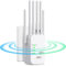 Repeteur WiFi Puissant, Amplificateur WiFi 1200Mbps Double Bande 5GHz/2.4GHz Couvre jusqu'à 1200m², Répéteur WiFi 6 Antennes, 2 Ports LAN, WiFi Extender Compatible avec Toutes Les Box Internet
