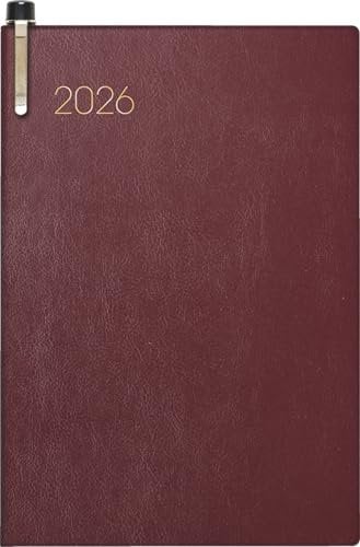 BRUNNEN Taschenkalender Mod. 723 2026 | A7, Kunstleder, bordeaux
