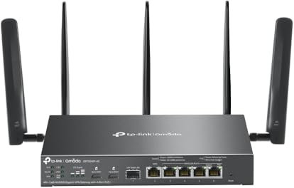 TP-Link ER706WP-4G AX3000 - Enrutador de Internet WiFi de 6 Gigabit, amplificador WiFi de doble banda, router WiFi de malla Omada, compatible con 4G+ Cat6, 5 puertos Gigabit Ethernet, VPN de alta