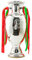 European Football Championship Trophy Replica, Silver-Plated with Red and Green Ribbons, High Simulation Trophy Cup Model, Decorative Sports Award, Art Decoration Souvenirs Ornaments (13.4 in)