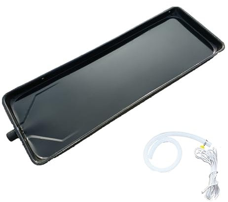 YCYHXJB Bandeja de Goteo de Metal Galvanizada, Aire Acondicionado Bandeja con Kit de Drenaje para Aires Acondicionados de Ventana y Aire Acondicionado Split(Black,71x24 cm/28x9.4 in)