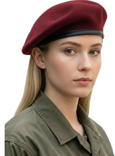 Sivi Ikonische Pariser Baskenmütze, Armee-Stil, inspiriert von Che Guevara, Wolle, französische Baskenmütze für Damen und Herren, Kastanienbraun, Einheitsgröße-M