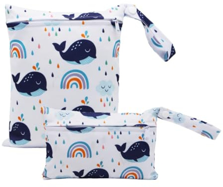 BAUCH Bolsa Impermeable Piscina 1 set de bolsas de almacenamiento de pañales para bebés con diseño de ballena (adecuada para almacenar pañales al salir de casa)