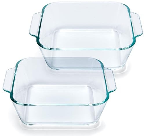 Square Small Baking Dish, Small Glass Baking Dishes for Oven Microwave Air Fryer, Casserole Dishes, 5x5 Inch Baking Dish (2)