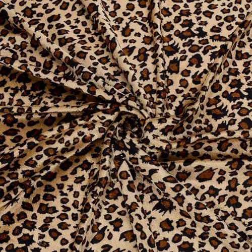 FINFERINSPIRE 2 m Velboa Stoff Mit Leopardenmuster 170cm Breit Schokoladenbraun Polyesterstoff Zum Nähen Basteln Nähen von Kleidungszubehör Meterware Für Handarbeiten Zuhause Sofa Möbeldekoration