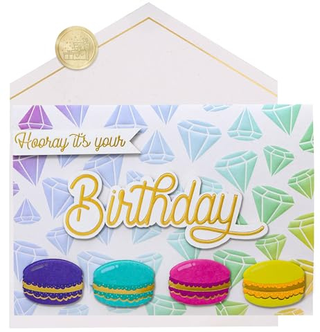 JoliCoon Geburtstagskarte SIGNATURE Hooray it’s your Birthday, 17 × 11,5 cm | 350g Designerpapier, Fine-Paper-Kuvert, goldener Siegelsticker, für persönliche Geburtstagswünsche, Premium-Papeterie