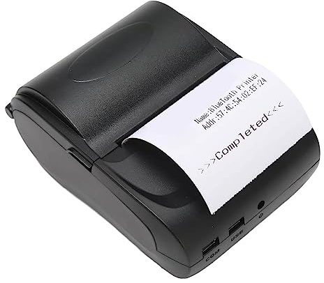 Elprico Bluetooth Thermal Shipping Etikett Drucker, Tragbare Quittungsdrucker USB -Quittungs -Bill Ticket -Drucker mit 58 -mm -Druckpapier Restaurants (EU-Stecker)