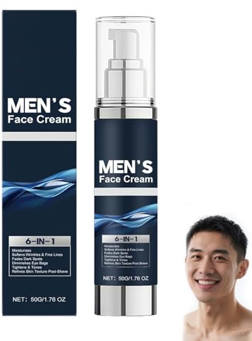 6-In-1-Gesichtscreme FüR MäNner, Anti-Aging-Feuchtigkeitscreme Zur Reparatur Und Straffung Tiefer Falten, Feuchtigkeitsspendende Feuchtigkeitscreme FüR Das Gesicht Und Faltenlotion MäNner (1 PCS)