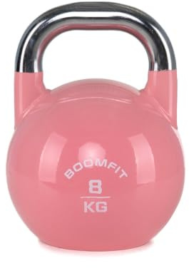 BOOMFIT Competition Kettlebell aus Stahl | Wettkampf-Kugelhantel mit einheitlicher Größe unabhängig vom Gewicht | Ideal für Kettlebell Sport CrossFit und Fortgeschrittene | 4 bis 40 kg