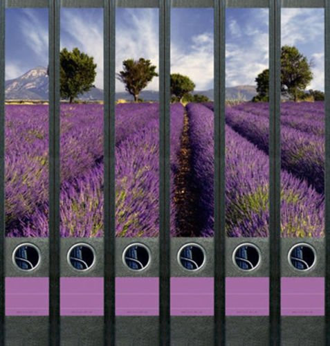 6er Set Ordnerrücken für schmale Ordner Provence Lavendel Ordner Aufkleber Etiketten Deko 605