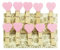 Oblique-Unique® Lot de Mini Pinces à Linge en Bois décoratives avec motif au choix, Motif cœurs Rose