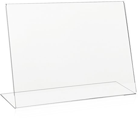 10x VITAdisplays® L-Aufsteller DIN A4 Querformat/Tischaufsteller/L-Ständer/Plakataufsteller/Werbeaufsteller/schräg, aus original PLEXIGLAS