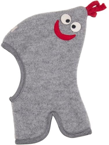 PICKAPOOH Kinder Zipfelmütze/Schlupfmütze Max Bio-Wollfleece, Grau Gr. 52