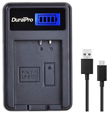 DuraPro LP-E10 Rapid LCD Battery Charger for Canon EOS 1100D, 1200D, Rebel T3, Rebel T5, Kiss X50, Kiss X70 Digital SLR Camera