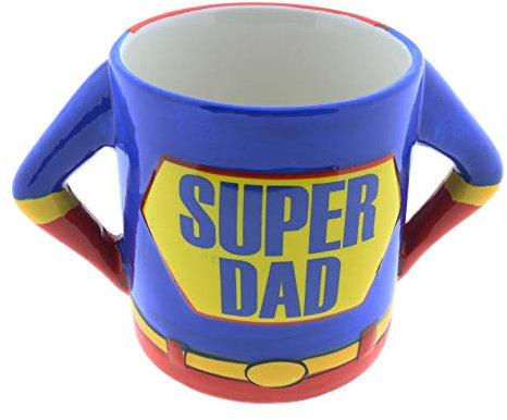 Hebgen Trading Becher Super Dad aus Steingut 500ml Kaffeebecher Tasse Keramik Vatertag NEU