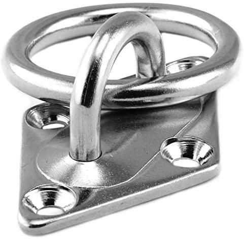 FASTON® Augplatte mit Ring Raute Form 60 mm Edelstahl A2 V2A (2 Stück) Befestigungshaken Decksplatte Diamant Form Wandöse Wandhaken Ösenplatte Wandbefestigung Zurröse