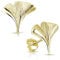 Materia Gold Ohrringe Damen 925 Silber Gingko Schmuck SO-392-Gold