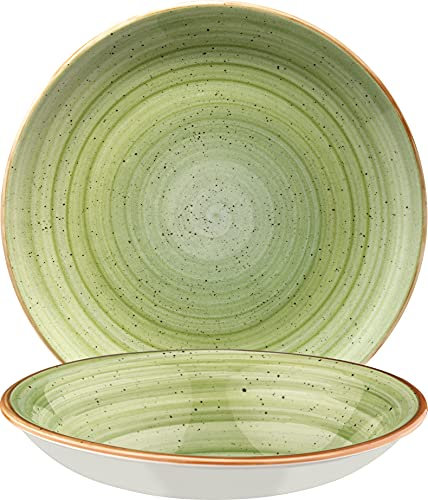 Bonna Premium Porcelain ATHGRM20CK Aura Therapy Plate Teller tief, Supenteller, 20cm, 500ml, Porzellan, hellgrün, 1 Stück