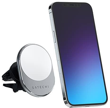 SATECHI Magnetisches Wireless Car Charger (Qi Wireless Charging) 7,5W Lüftungsgrillhalter, Kompatibel mit iPhone 16 Pro Max/16 Pro/16/16 Plus, iPhone 15 Pro Max/15 Pro/15/15 Plus und mehr