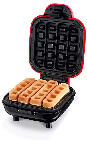 Candora Mini Waffle Stick Maker Non-Stick Coating for Afternoon Tea Dessert, Hash Browns, Paninis, Lunch, Snacks, or Other on The Go Breakfast Waffle Home Machine
