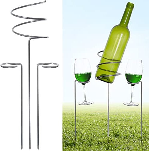 Albert Austin Wine Bottle & Glass Holder - Elegant & Practical Kit for Bottle and 2 Glasses