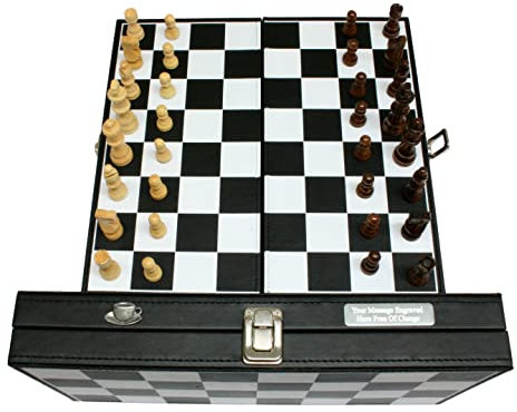 Teacup Folding Chess Board and Backgammon Travel Games Set Personalised Gift 362