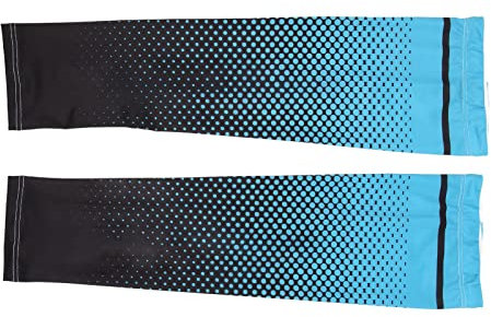 SUNGOOYUE Mangas para Brazos Al Aire Libre, El¨¢sticas, Transpirables, Frescas, Absorbentes de Humedad, para Deportes Al Aire Libre, Viajes en Bicicleta(Azul Claro)