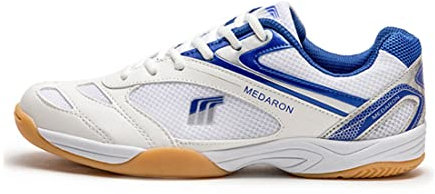 TRESEF Herren-Volleyballschuhe, Leichte Badminton-Sportschuhe, Atmungsaktive Tennis-Sportschuhe, rutschfeste Tischtennis-Turnschuhe,Blau,43 EU