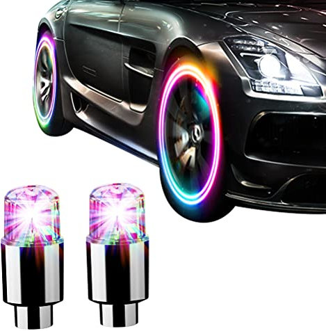 Ventilkappen Auto, 2 Stück Universal Fluoreszierende Autoreifen, Reifen Ventilkappen, Fashion Stem Cover Glowing in Dark, PKW & Fahrrad & Motorrad, Reifen