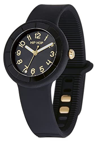 HIP HOP, Collezione Hero.Dot, Orologio Donna Rose Night, con Cinturino in Silicone Soft Touch Intercambiabile, Pratica Chiusura, Quadrante Black con Effetto Sun Ray, Cassa 34 mm, Movimento al Quarzo