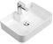Aqua Bagno | Eckiges großes Aufsatzwaschbecken weiß glänzend, Keramikbecken, Waschschale, Handwaschbecken | 50 cm breit