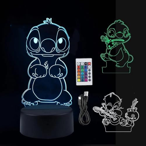 ZJRung 3 in 1 Set 3D LED Tischlampe 16 Farben LED Licht lampe 3D Optische Täuschung Lampe 3D-illusionslampe Led-Nachtlicht mit Fernbedienung Geburtstag Weihnachten Geschenke für Mädchen Jungen Kinder