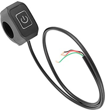 Tissting 12V Interrupteur de Lumière de Guidon de Moto, 7/8 Pouces Moto LED Interrupteur de Phare de Guidon étanche Coupe Circuit Moto Bouton Poussoir avec Indicateur