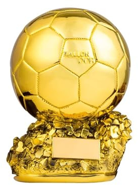 NaiiiL Gold plattierte Fußball Ballon Trophäe, freie Gravur, Fans dekorieren die Sammlung Geschenke,25cm
