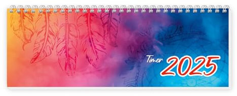 Trötsch Schreibtischquerkalender Timer Farben (eine Woche 2 Seiten) 2025: Tischkalender Wochenkalender