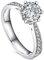 YOYEAH 1 Stück Ringe Silber 925 Damen Verlobungsring Verstellbarer Glänzend Cubic Zirkonia Silberringe Eheringe Engagement Promise Ringe Fingerring Trauringe Antragsring Ringe Frauen Schmuck