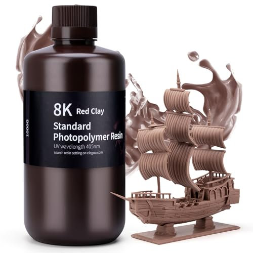 ELEGOO 8K Resin 3D Drucker Resin 1000g Terrakotta, LCD 405nm UV 3D Resin Hohe Präzision Schnelle Aushärtung Standard 3D Printer Resin
