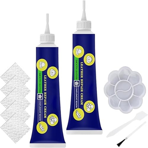 2PCS Advanced Leather Repair Gel, Upgrade Leather Repair Gel Professional DIY Leather and Vinyl Repair Kit Leather Scratch Repair for Furniture, Boat,Car Seats (Leather Repair Glue-20ml)