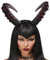 Satisyo Gothic Black Horn Halloween Costume for Men Women Ram Sheep Horn Headhand Hoop Cosplay Devil Horn Headwear Hair Band (Black&Red Demon Horn, Headband Wear)