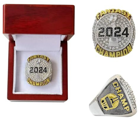 HYKJSHED 2024 Fantasy Football Ring Championship Ring FFL Champions Ring Souvenir Fan Geschenk Vatertag Sammlerstücke