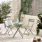 Furniturebox UK Outdoor Garden Furniture - Cabo 2 Seat Green Metal Garden Table and Chairs Bistro Set - 2 Metal Outdoor Chairs + Round Table - Small Patio Furniture (Green)