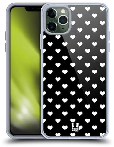 Head Case Designs Herzen Schwarz-Weiss Muster Softgelhülle Kompatibel Mit Apple iPhone 11 Pro Max Und Kompatibel Mit Magsafe Zubehör