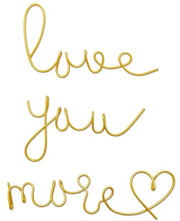 noxozoqm Love You More Wall Decor Signs Metal Letters Wall Decor Gold Metal Wire Art Decor Love Wall Decals for Bedroom,Living Room and Home Wall
