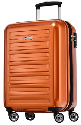 Probeetle by Eminent Handgepäckkoffer Voyager IX Erweiterbar S 55cm 47/56L Super Leicht 4 Doppelrollen 360° Hartschalenkoffer Orange