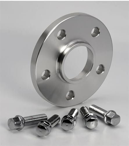 Wheel Spacers 2 Stück PCD 5x112 CB 66,6mm 12/15/20mm Spurverbreiterungen Adapter Für Die Neue Universal Serie Auto M14x1.25 Wheel Spacer Lug Wheel Spacers(2PCS 12MM Silver)