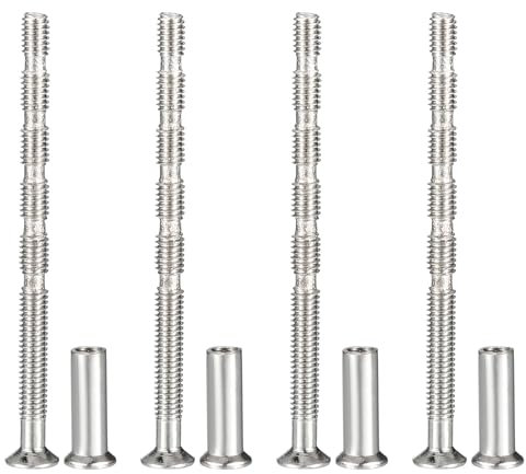 PATIKIL Viti per Maniglia Armadio M4x60, 4Pz Acciaio Inossidabile 304 Viti a Rottura per Maniglia a Cassetto Vite a Testa Piana Svasata Phillips con Manicotto per Leva Maniglia Porta